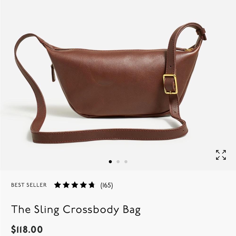 Brown Leather Sling Crossbody Bag